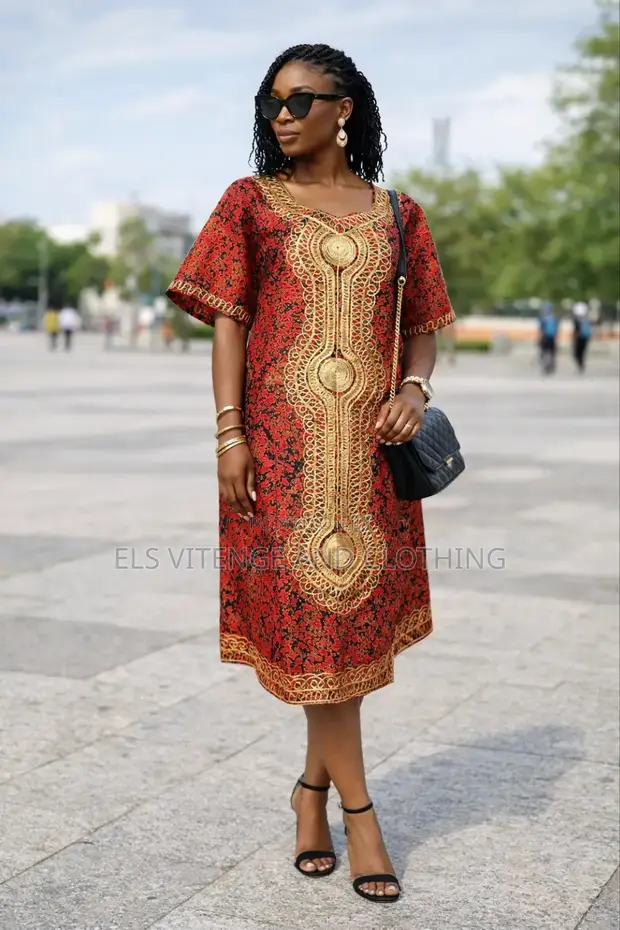 African Embroidered Long Dresses(Batik) for sale