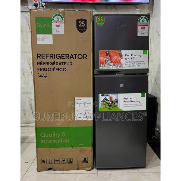 138l Double Door Refrigerator by Syinix