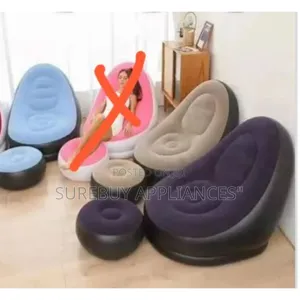 Inflatable Chair With Footrest – Includes Manual Pump