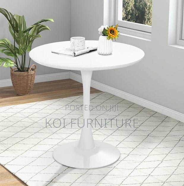 Dining Table : The Arctic White Round Home Dining Table - thumbnail 2