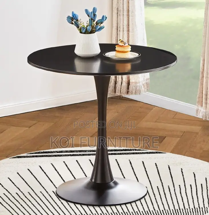 Dining Table : Black Round Modern Dining Table,