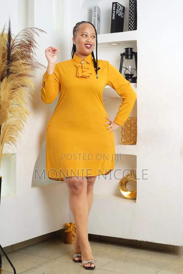 Modern Mustard Yellow Shift Dress