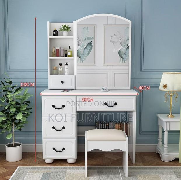 Vanity Set : Modern White Makeup Vanity Desk - thumbnail 5