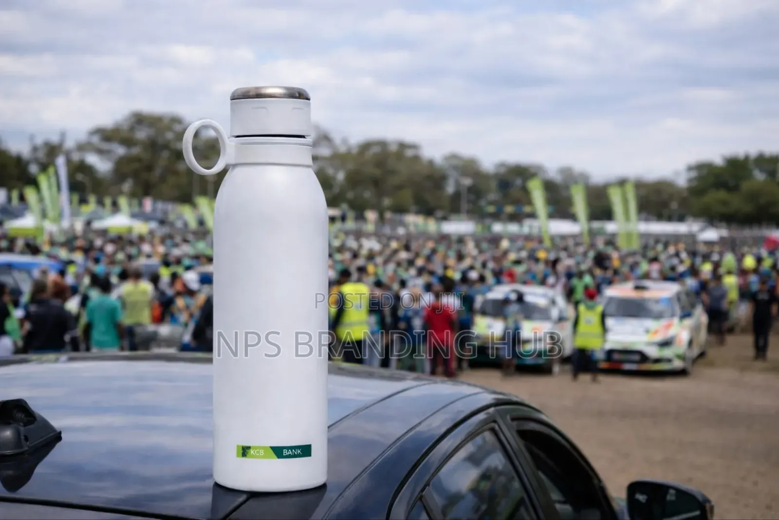 Branded Blue Stainless Steel Water Bottle Hub