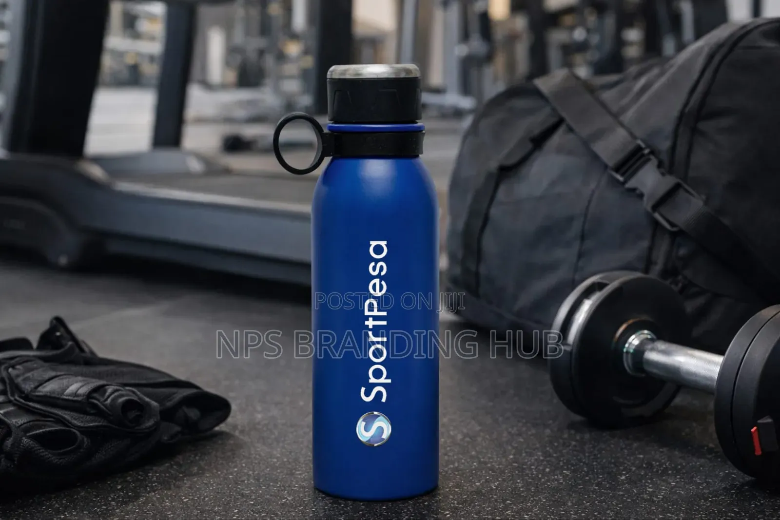 Branded Blue Stainless Steel Water Bottle Hub