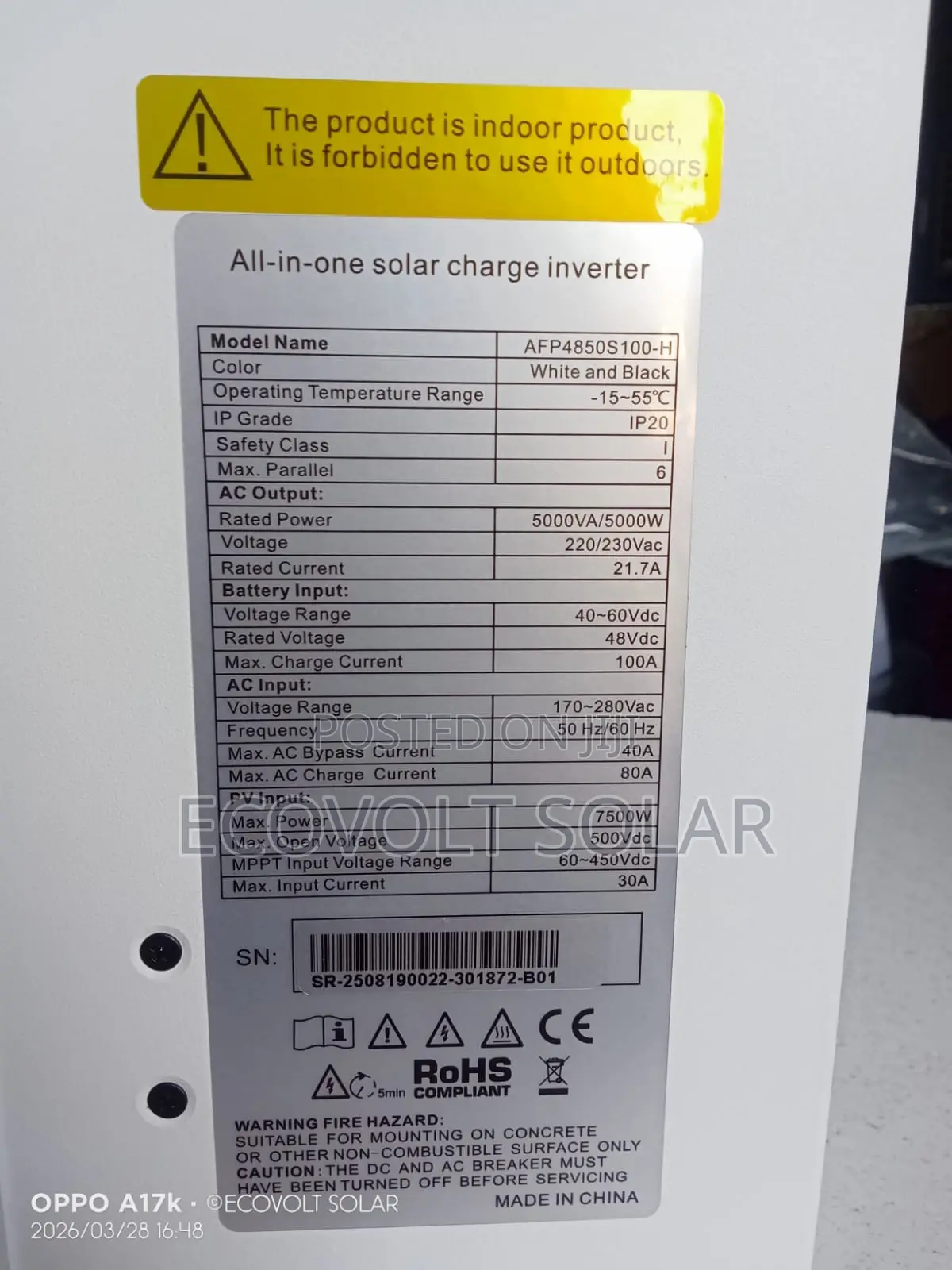 Srne 5kw 48v Hybrid Inverter
