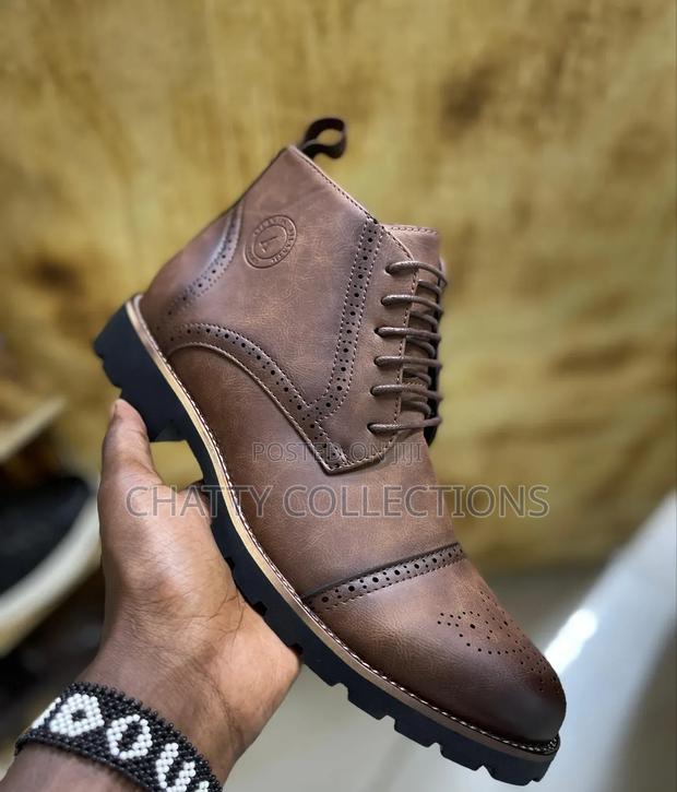 Coffee Brown Leather Men Timberland Boots Size 40 to 45 - thumbnail 2