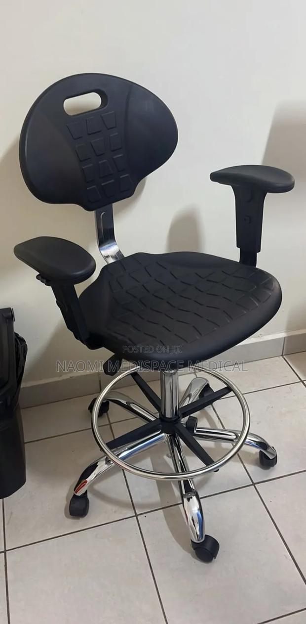 Revolving Doctor's Stool With Backrest and Handrest - main view