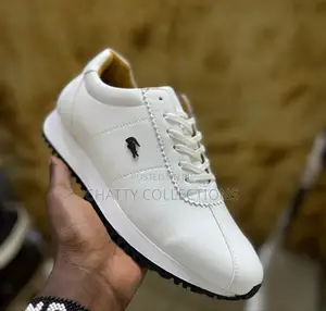 White Lacoste Men Casual Leather Shoes With Rubber Sole