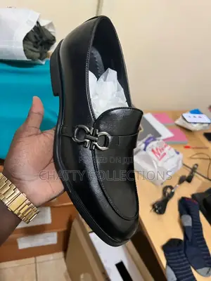 Black Men Laceless Official Shoes With Gold Buckle Size 40 to 45