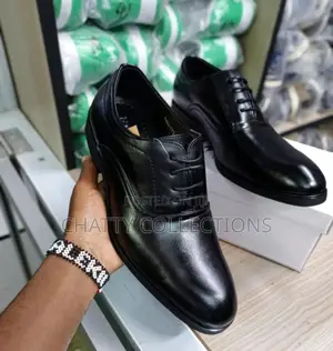 Plain Black Men Laced Official Shoes Size 40 to 45