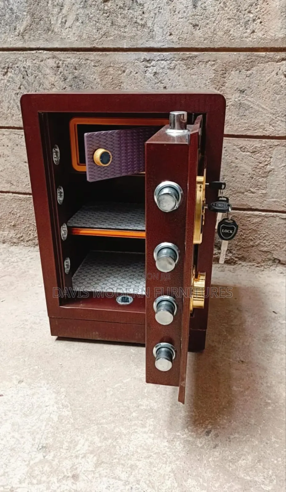 A Small Burgundy Safe