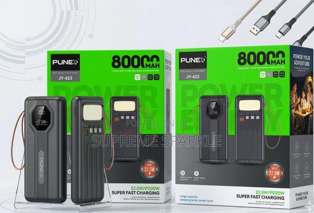 Punex Jy-623 High-Capacity Power Bank and Camping Lantern.