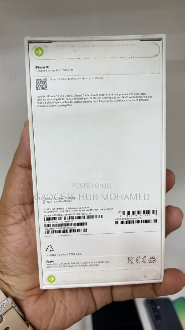New Apple iPhone 16 128 GB Blue - thumbnail 2