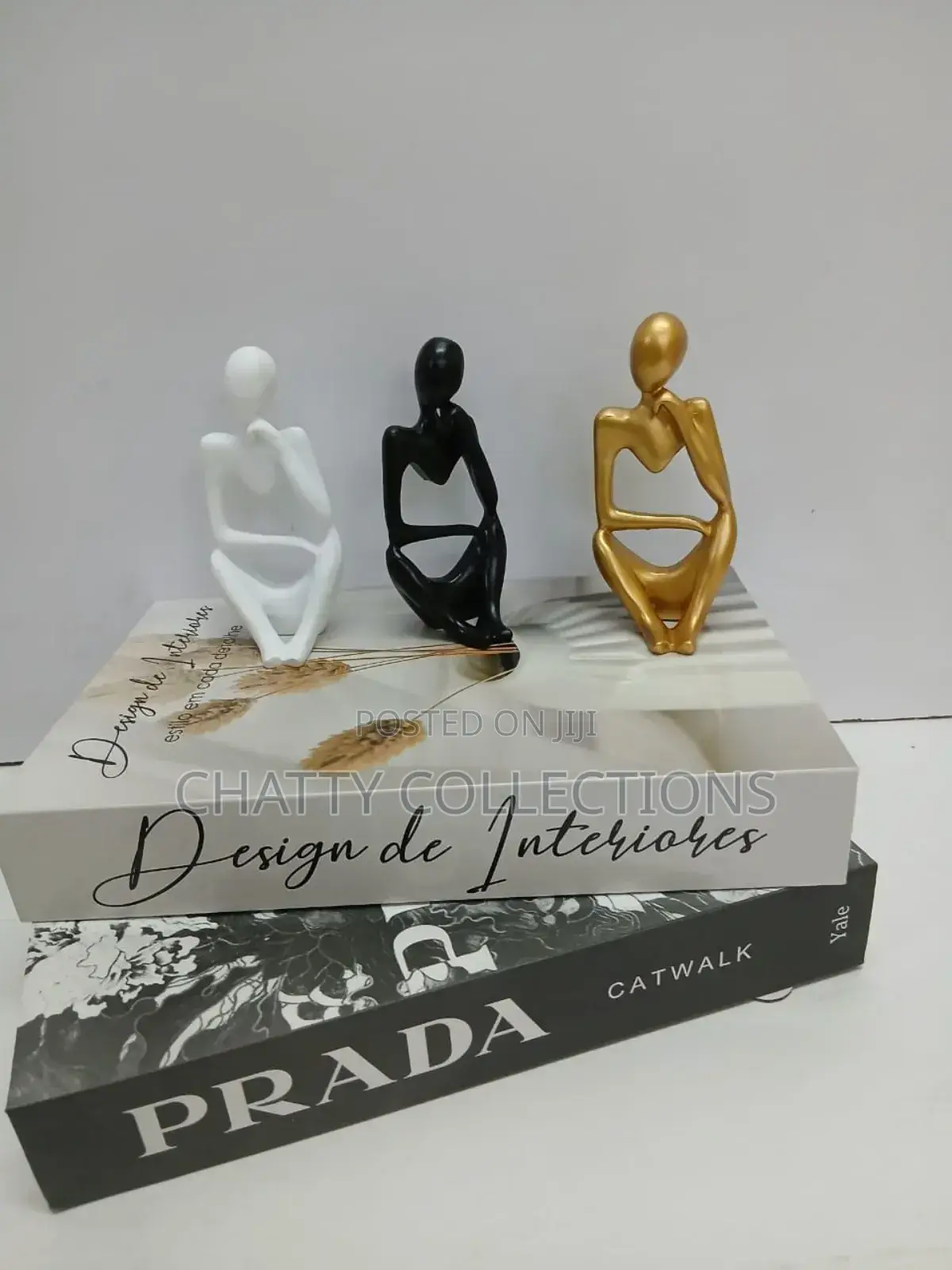 Gold Thinker Man Statues Decor