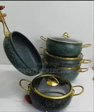 Green 9 Pieces Granite Coating Kitchen Cookware Nonstick Set