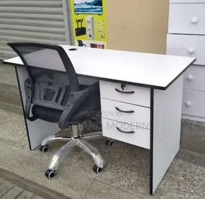 White Office Desk With Mesh Chair