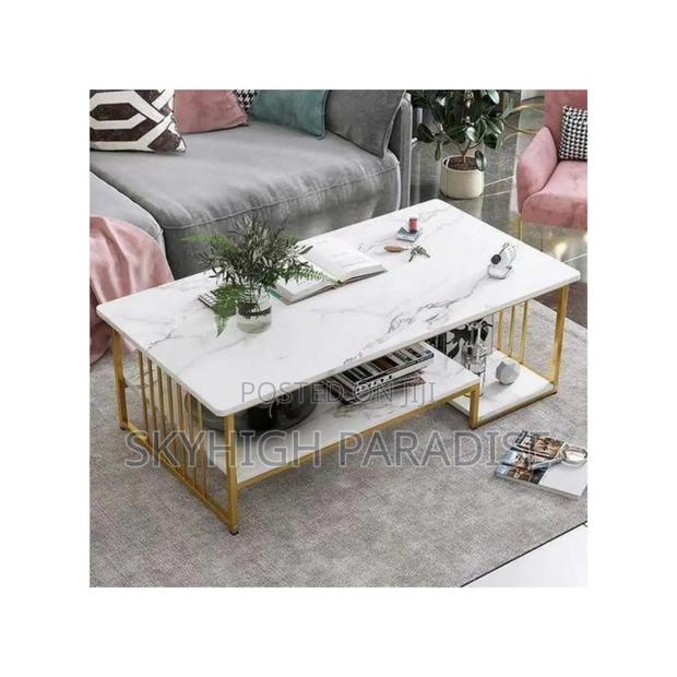 Executive White Marble Coffee Table
