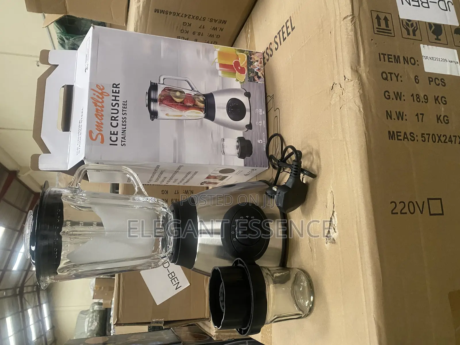 2 in 1 Blender,Ice Crusher,Grinder With a 1.5l Glass Jug