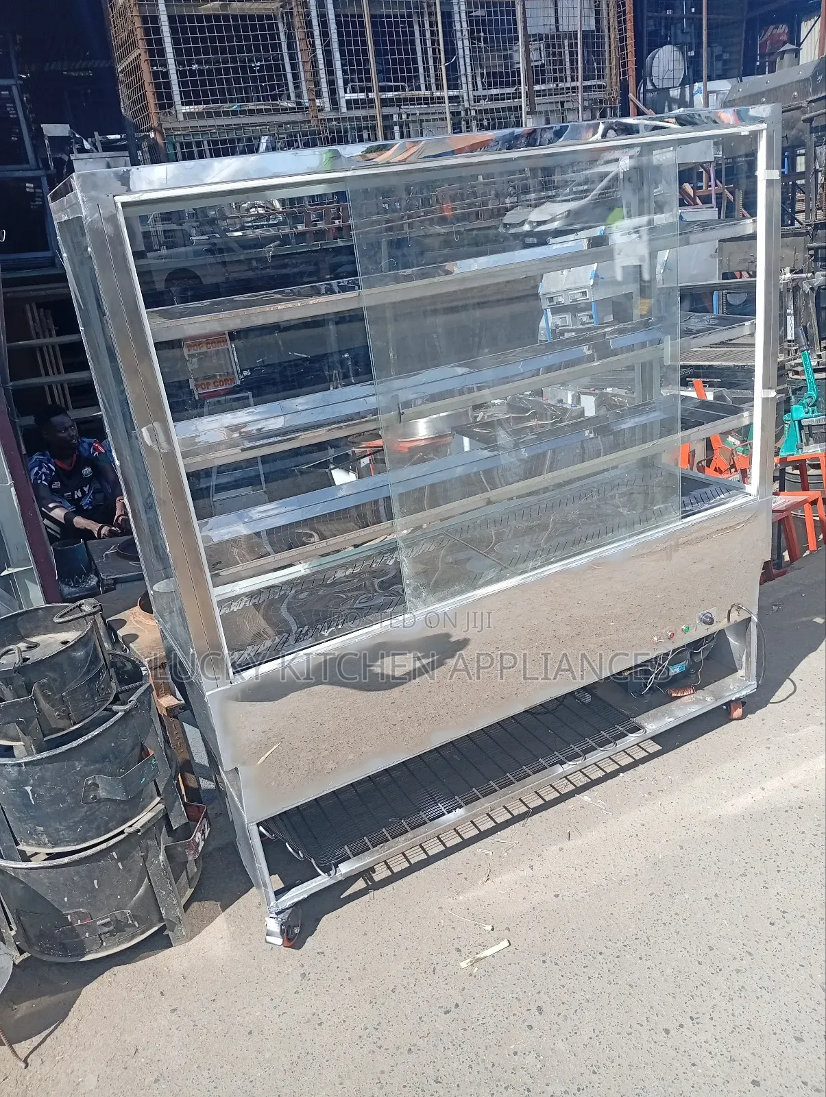 Stainless Steel Refrigerator Cake Display.