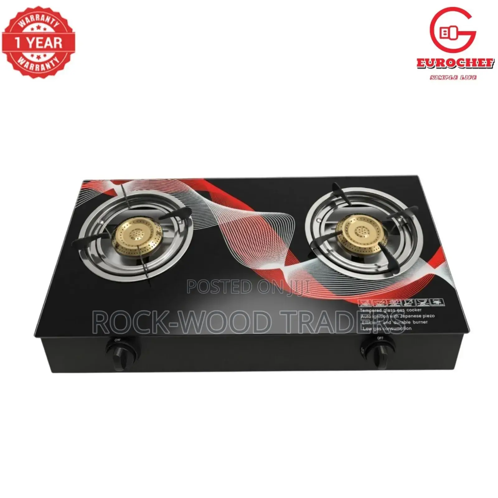 Eurochef Glass Top 2 Burner Cooker