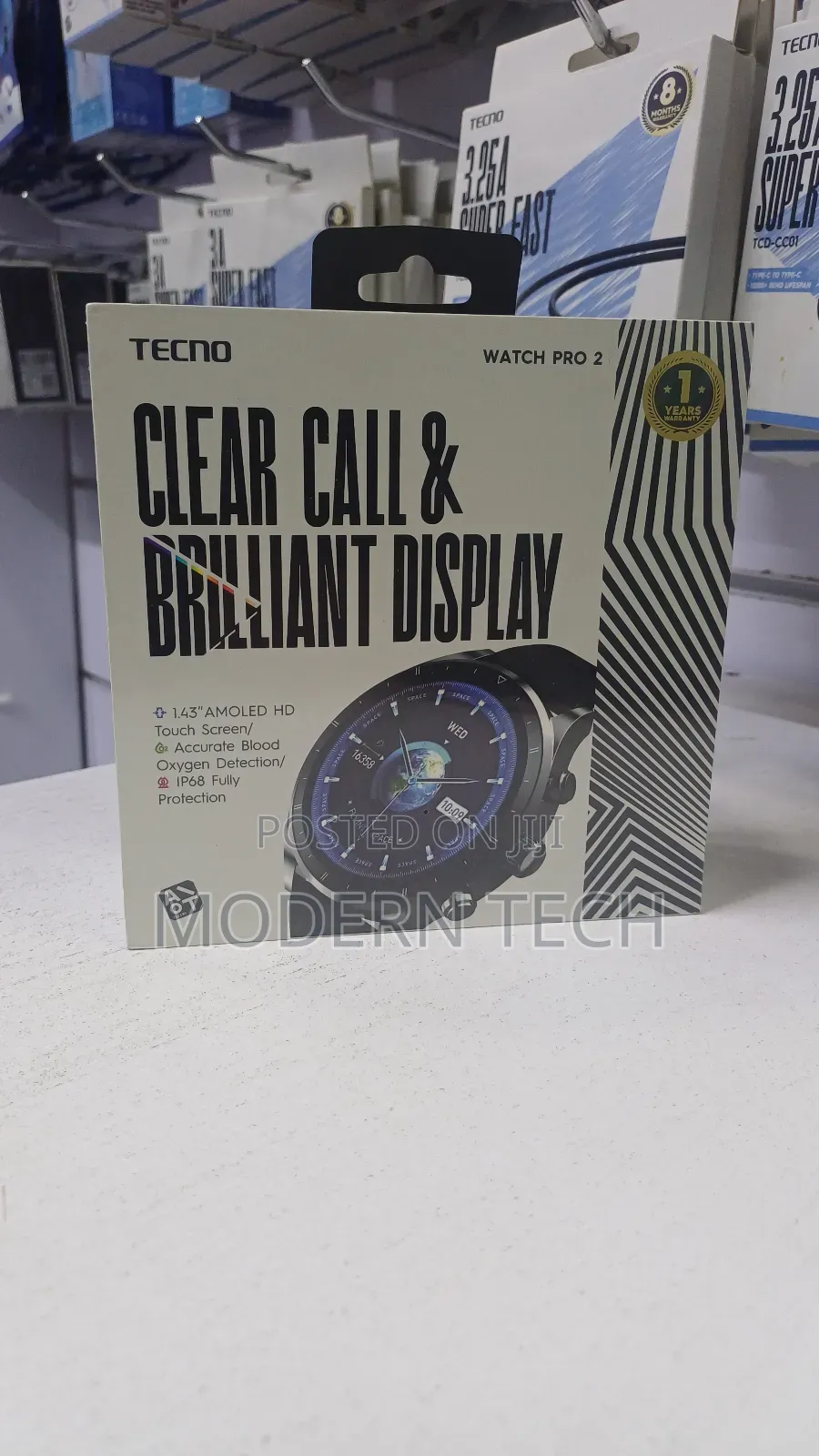 Tecno Watch Pro 2 Smartwatch 1.43′′ Amoled Bluetooth Calling