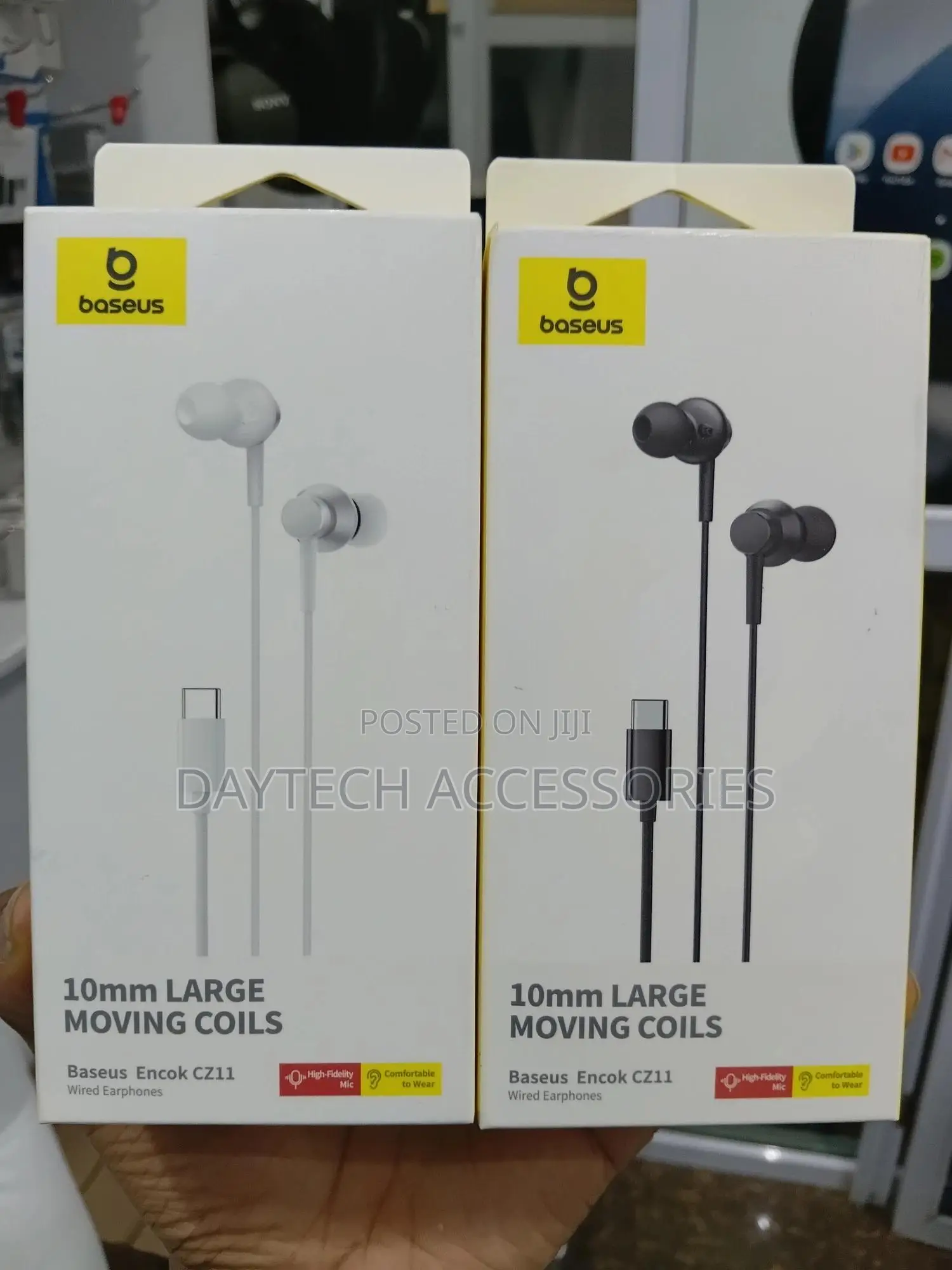 Baseus Encok Cz11 Black Wired Earphones With Type C Connection