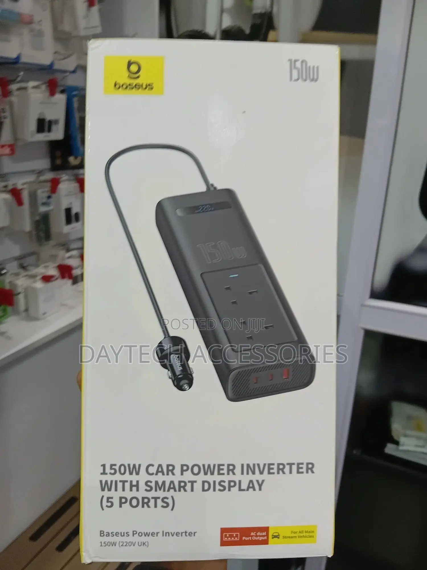This Is a Baseus 150w Car Power Inverter With Smart Display.