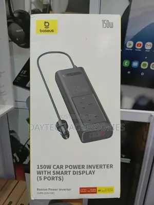 Baseus 150w(220v Uk) 5 Port Car Power Inverter With Smart Display.