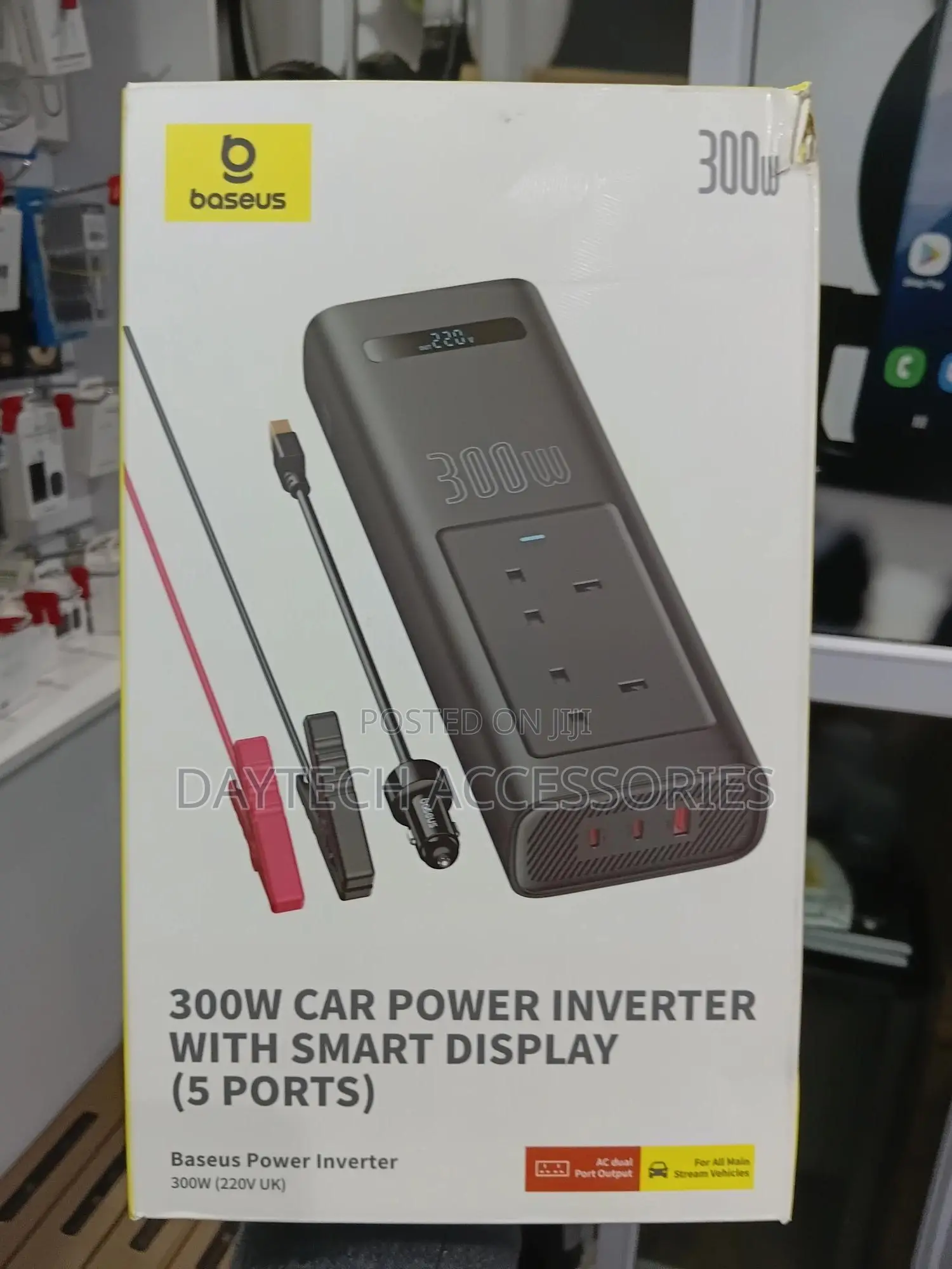 This Is a Baseus 300w Car Power Inverter With Smart Display.