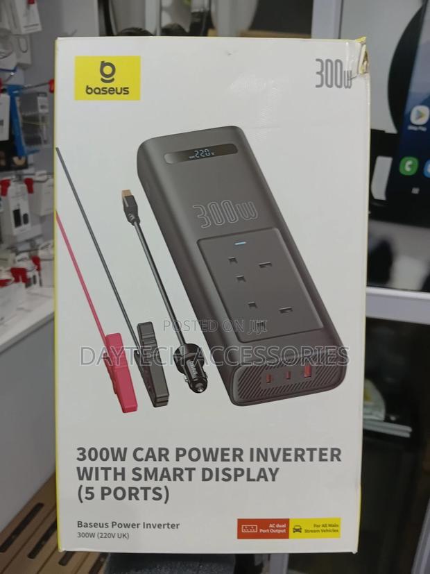 This Is a Baseus 300w Car Power Inverter With Smart Display. - thumbnail 3