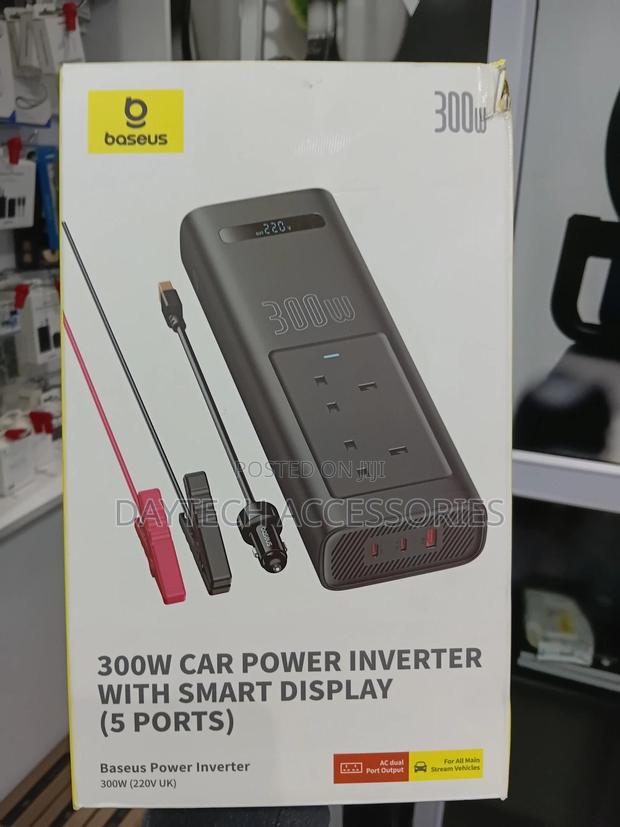 This Is a Baseus 300w Car Power Inverter With Smart Display. - thumbnail 2