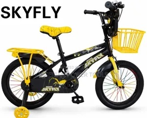 Skyfly Back and Yellow Kids Bike Size 16"/Kids Bike Size 16'