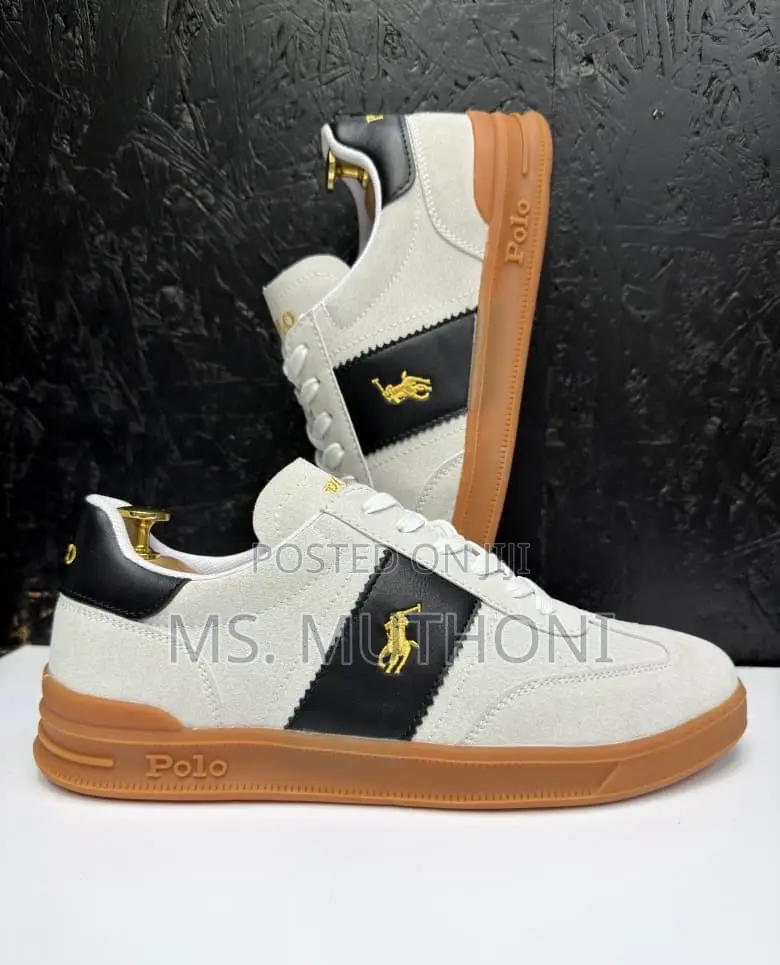 Polo Ralph Lauren Heritage Aera Suede Sneakers in White,