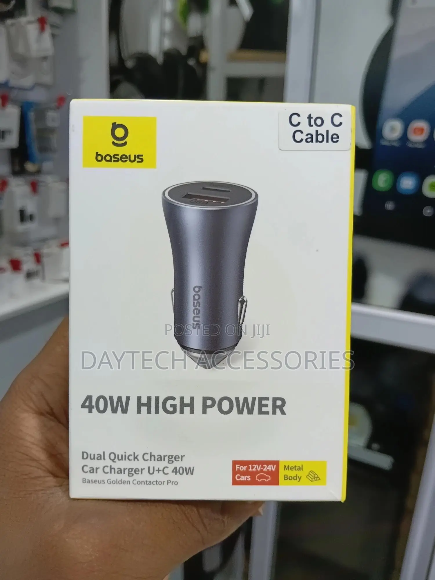 Baseus Golden Contactor Pro Dual Quick Charger Car Charger (U+C 40w).