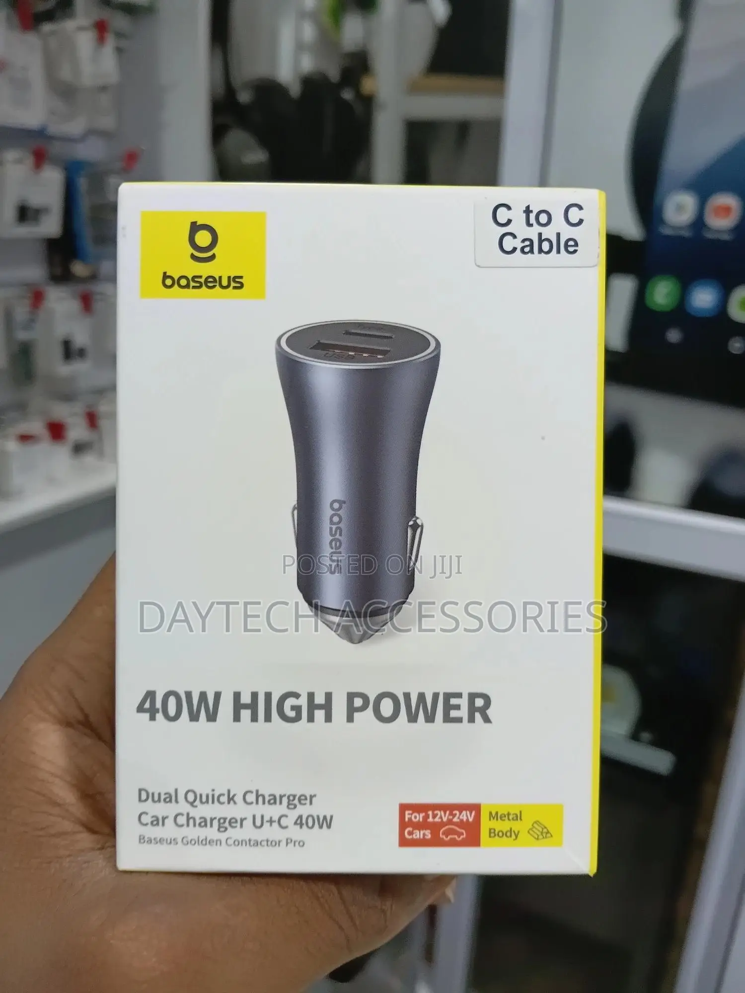 Baseus Golden Contactor Pro Car Charger Usb + Usb-C 40w (Gray)