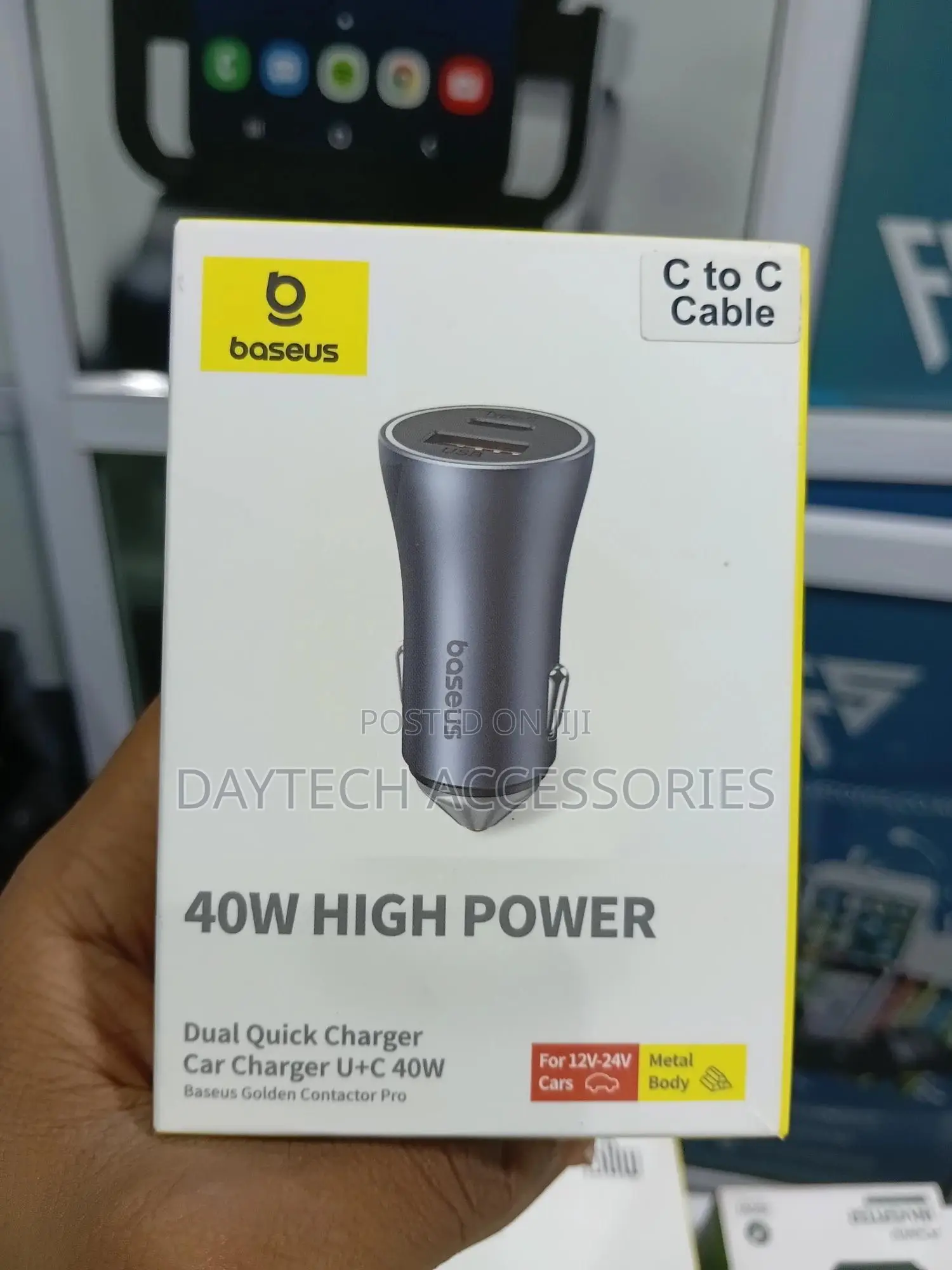 Baseus Golden Contactor Pro Car Charger Usb + Usb-C 40w (Gray)