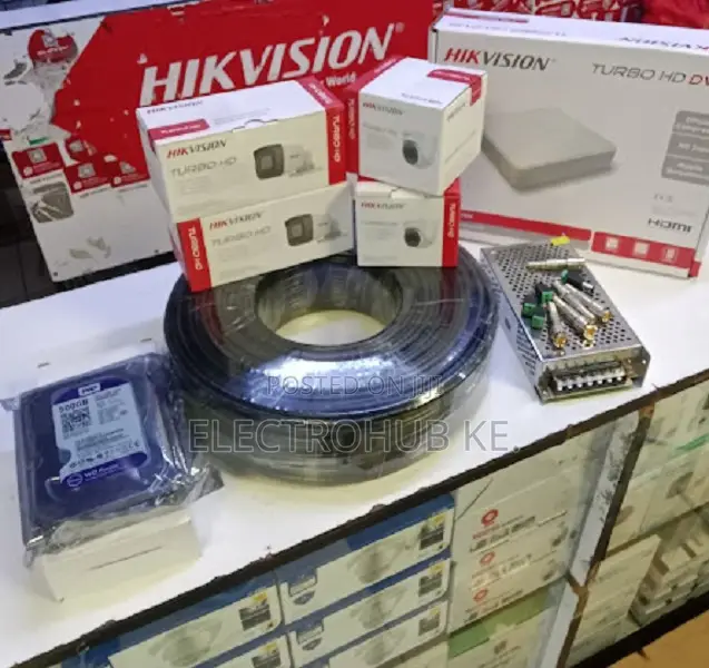 4 Channel Hikvision 4ch Kit + Full Setup: Hdd, Cables, Psu