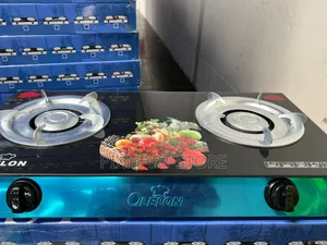 Olelon 2 Burner Glass Top Gas Cooker Auto Ignition