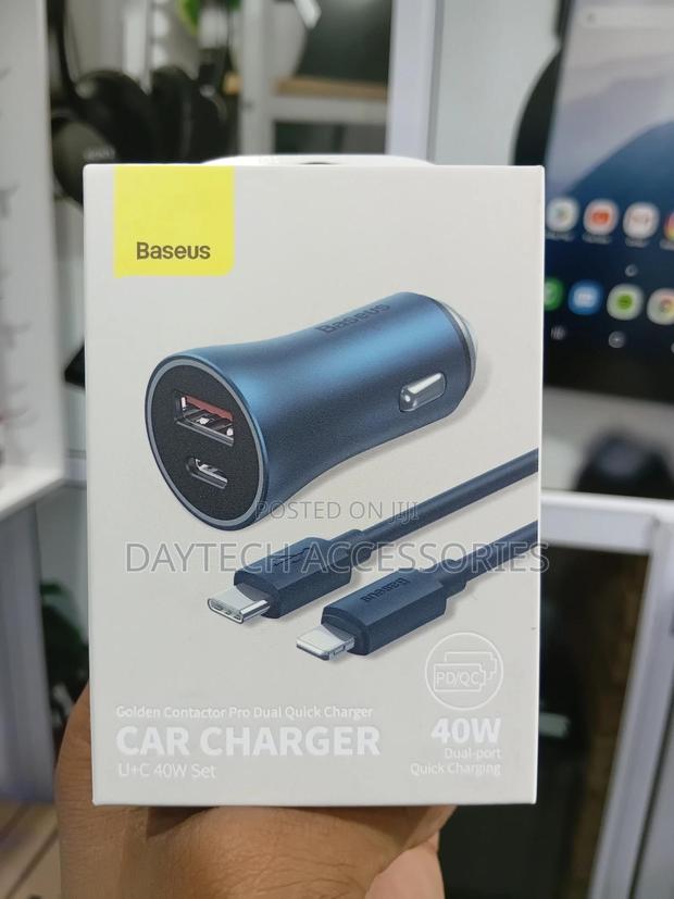 Baseus 40w Car Charger With Type C to Lightning Cable 1m - thumbnail 2