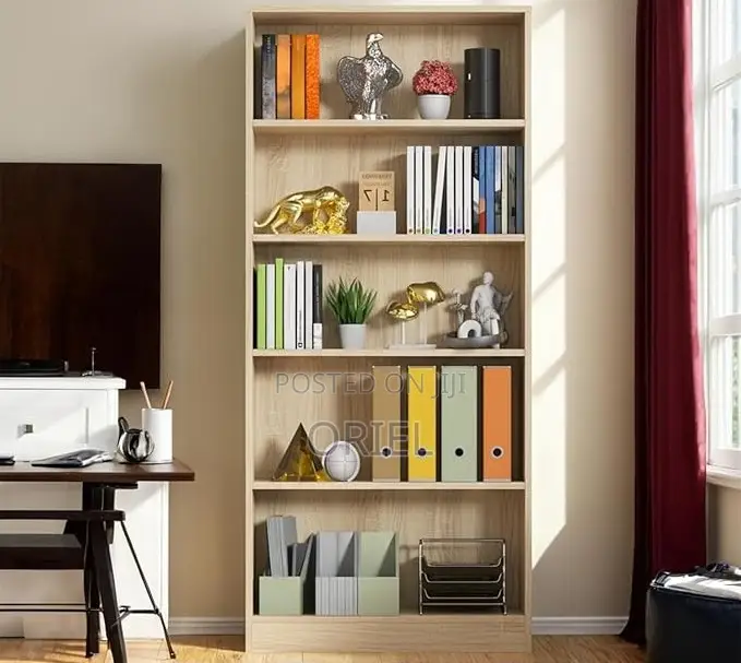 Office Cabinet : Wooden 5-Tier Open Office Bookshelf Display Cabinet