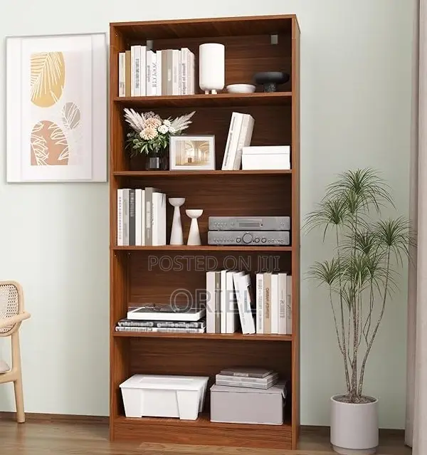 Office Cabinet : Wooden 5-Tier Open Office Bookshelf Display Cabinet