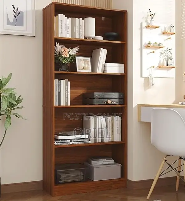 Office Cabinet : Wooden 5-Tier Open Office Bookshelf Display Cabinet