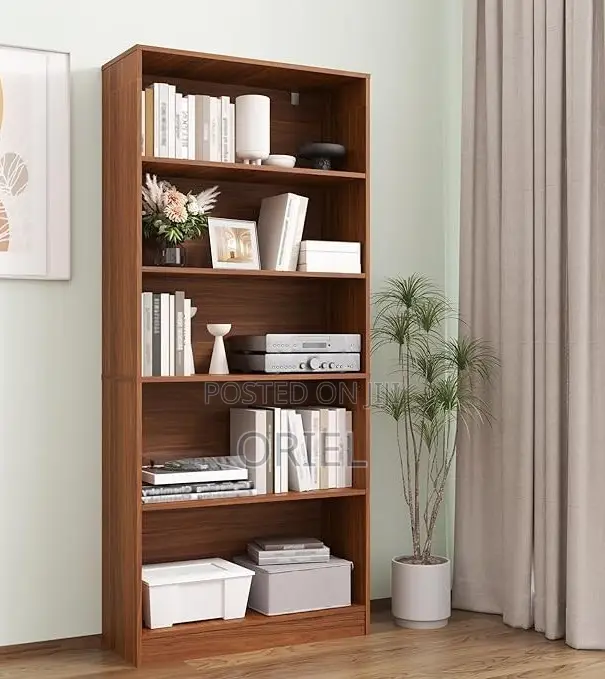 Office Cabinet : Wooden 5-Tier Open Office Bookshelf Display Cabinet