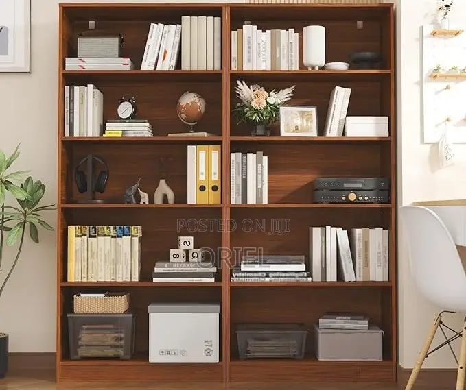 Office Cabinet : Wooden 5-Tier Open Office Bookshelf Display Cabinet