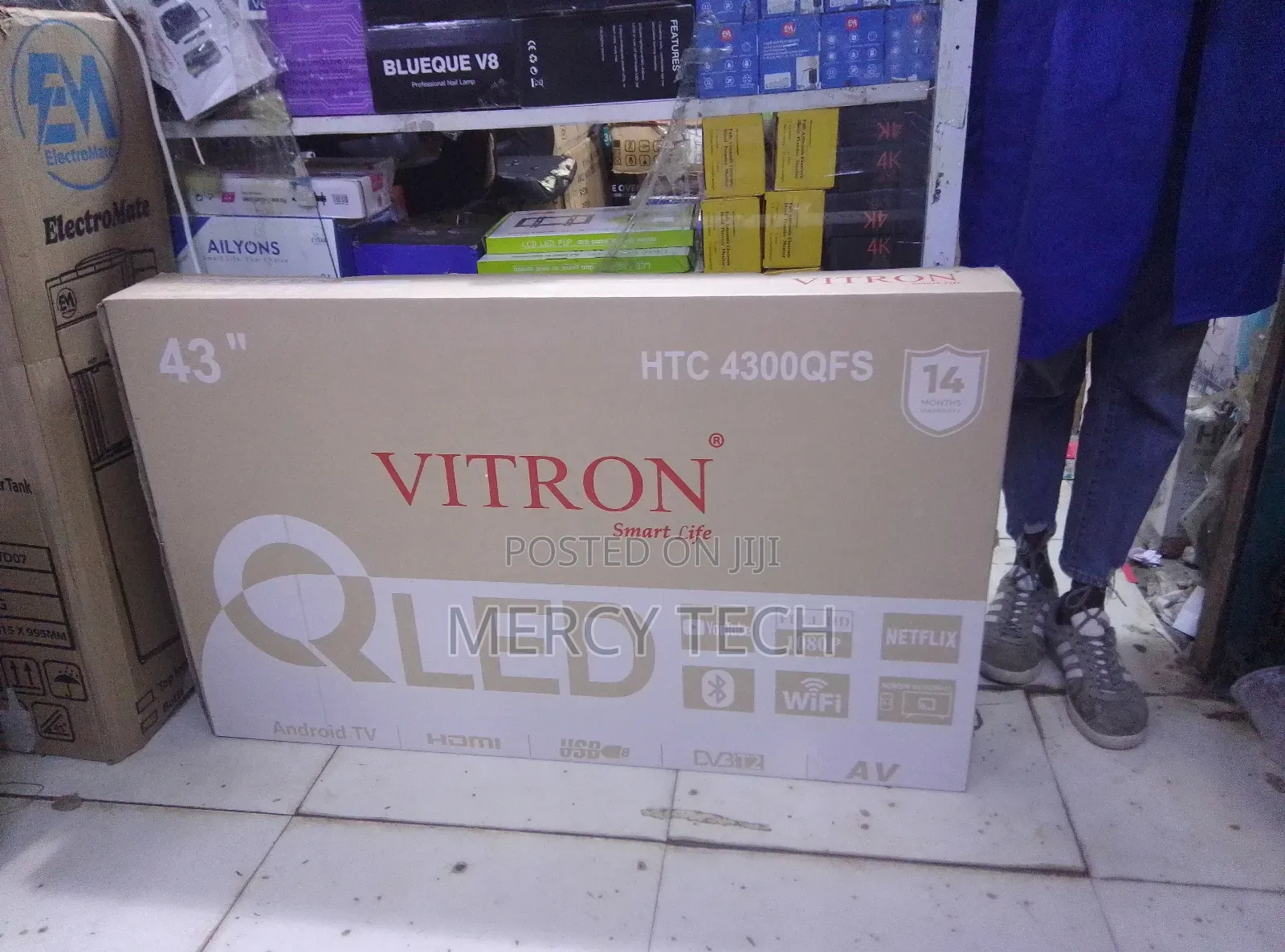 *Vitron 43" Qled Smart Android Tv*, Model HTC 4300qfs.