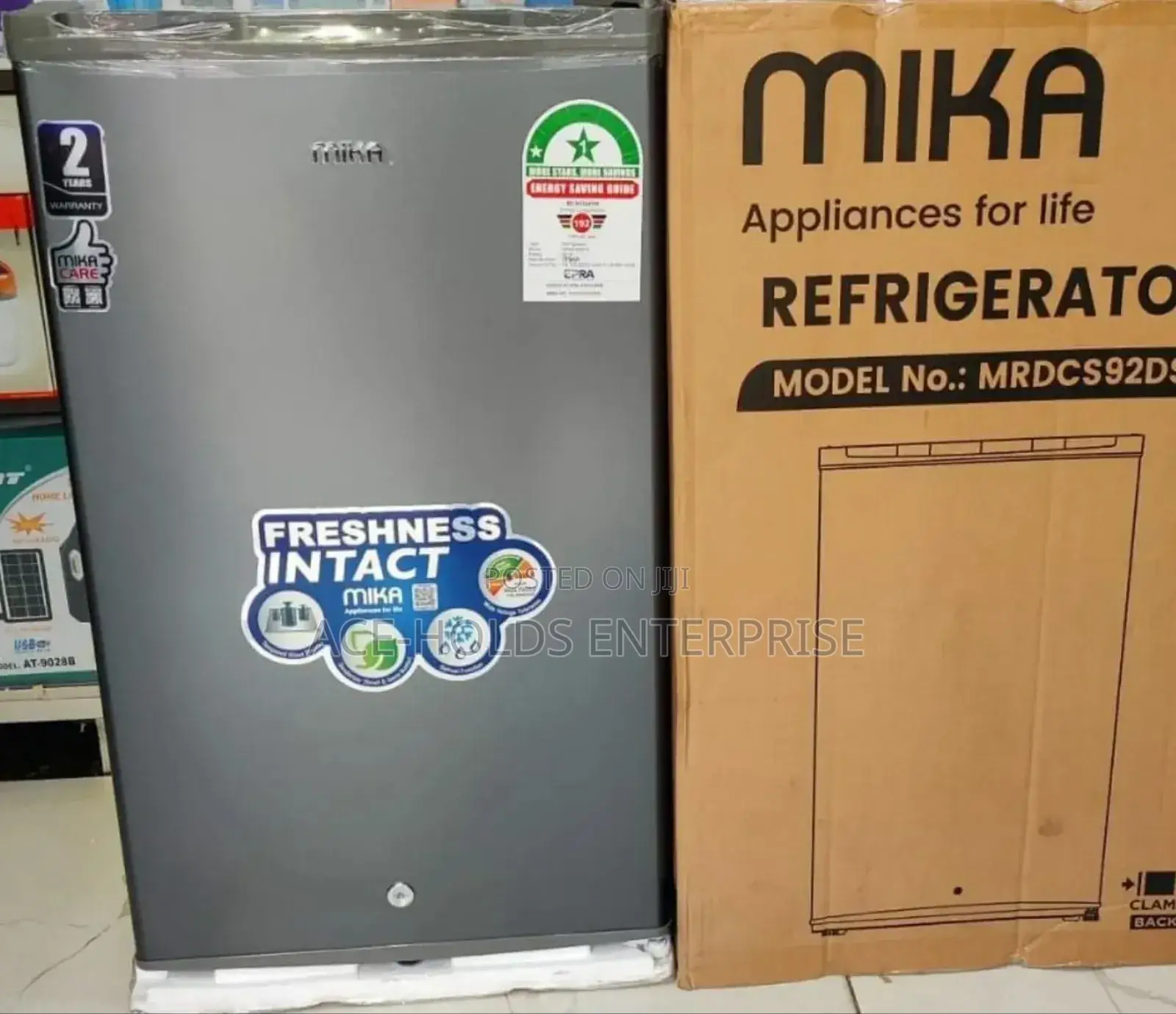 Mika - 92 Litres Single Door Top Freezer Fridge - Silver-Grey