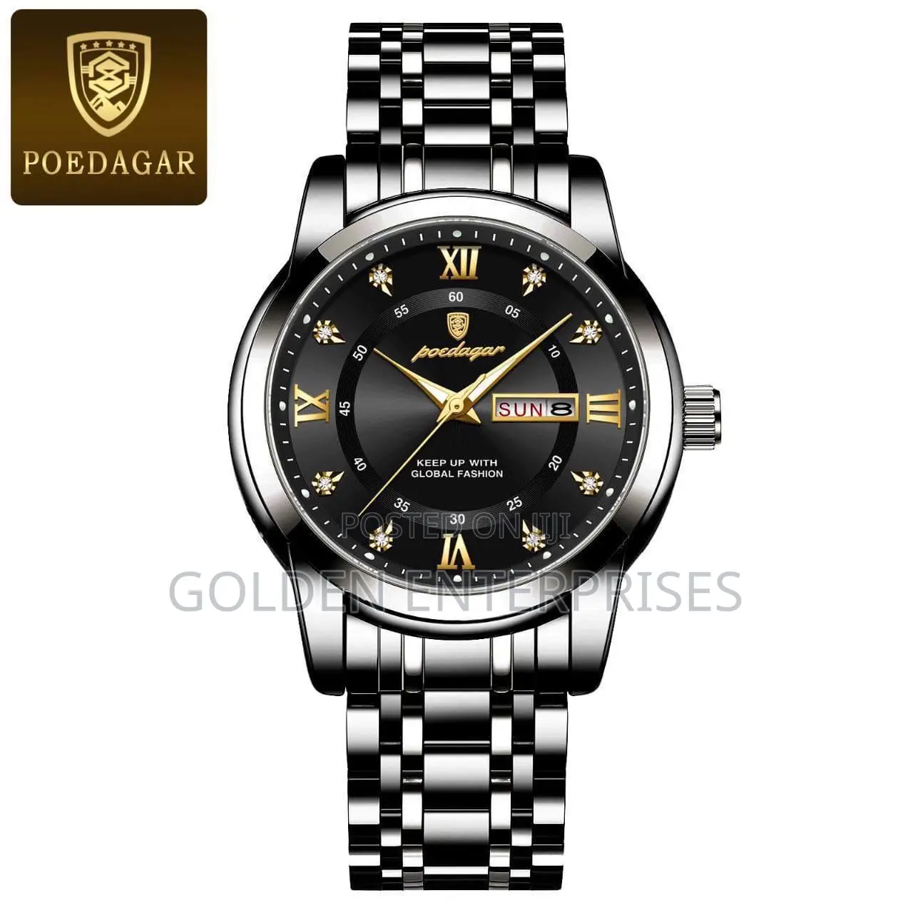 Black Silver Classic Poedagar Gents Watch #936