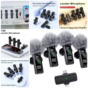 4in1 Wireless Lavalier Microphone Noise Reduction Mic