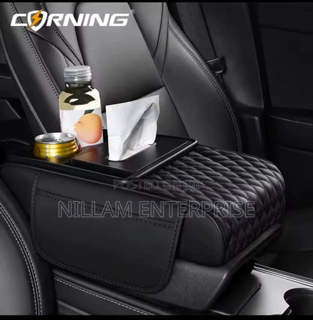 5-in-1 Design: Armrest, Cup Holder, Phone Holder, Storage, Tissue Box